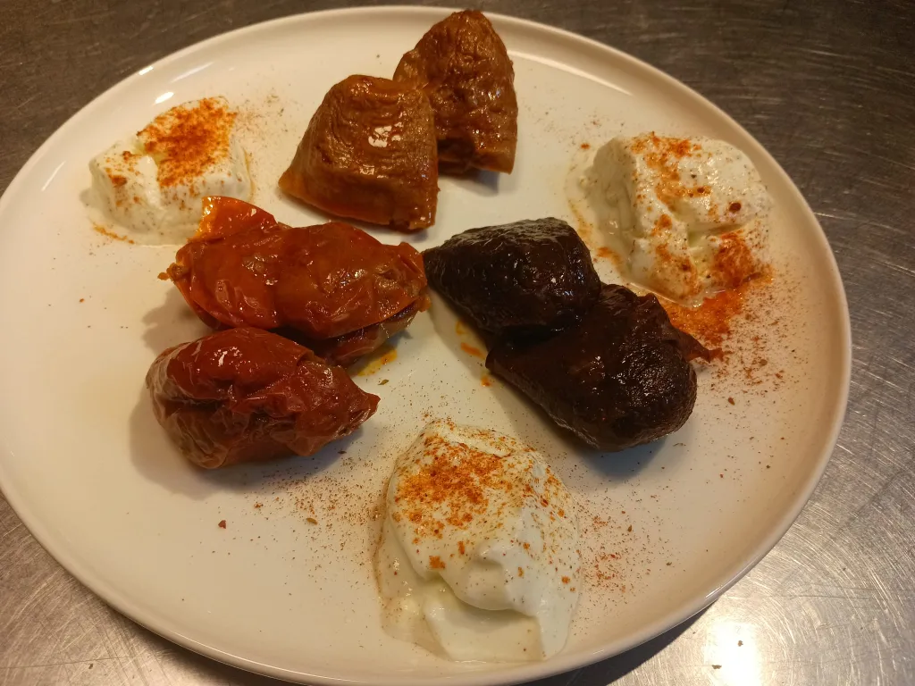 kuru dolma (kurutulmuş patlıcan,biber ve kabak dolması )